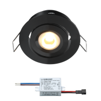 Creelux LED Einbaustrahler | Schwarz | Warm Weiß | 3 Watt | Dimmbar | Kippbar L2146