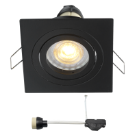 Coblux LED Einbaustrahler | Schwarz | Eckig | Warm Weiß | 5 Watt | Dimmbar | Kippbar L2155